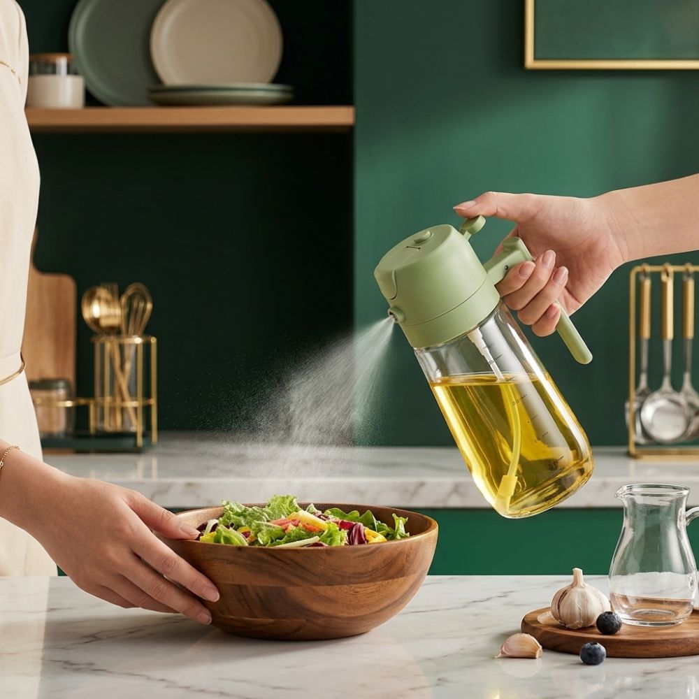 2 In 1 Glass Oil Spray Dispenser 470 ML