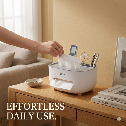 Tissue Box Holder, Multifunction Tissue Box ABS Material Storage Organizer, Desktop Tissue Box